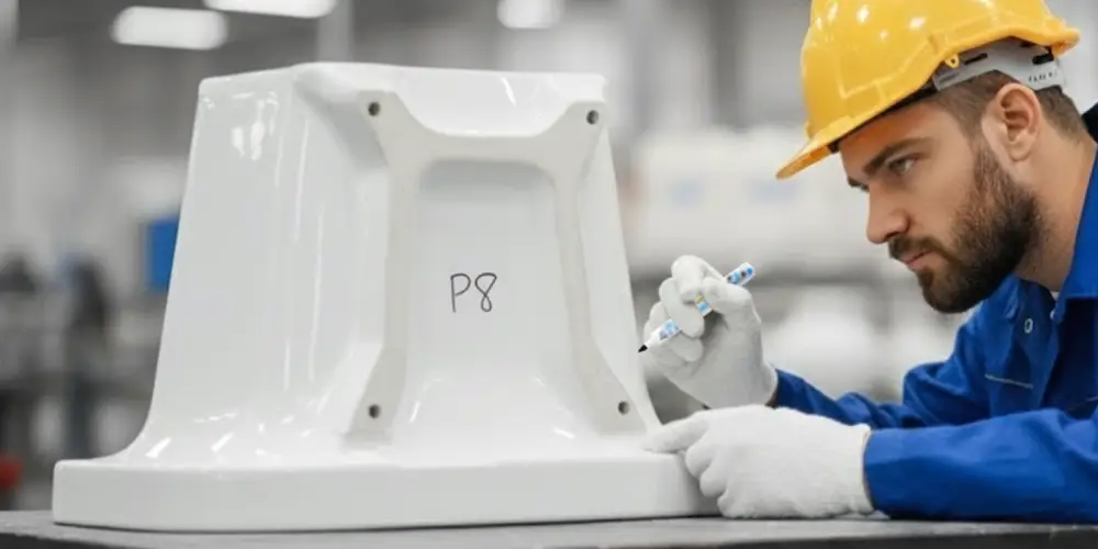 Exemplo de uso da Paint Marker CKS em porcelana